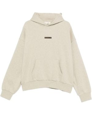 Fear Of God Logo-Plaque Hoodie - White
