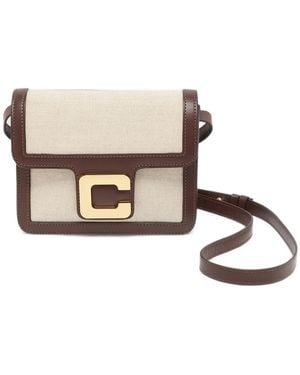 CAREL PARIS Mini Sac Porté Épaule Sorbonne Bordé De Cuir - White