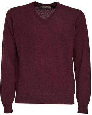 FILIPPO DE LAURENTIIS V-Neck Cashmere Jumper - Purple
