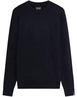 Scotch & Soda Crew-Neck Ribbed-Trim Jumper - Blue