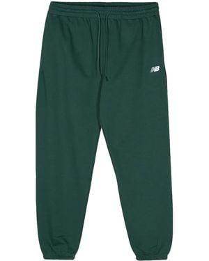 New Balance Embroidered-Logo Jersey Track Trousers - Green