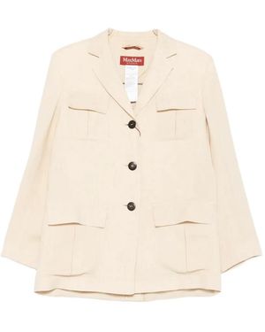 Max Mara Buttoned Jacket - Natural