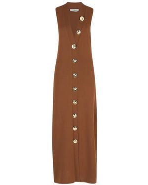 Altuzarra Button-Up Sleeveless Maxi Dress - Brown
