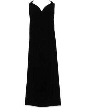 Mugler Strapless Velvet Maxi Dress - Black
