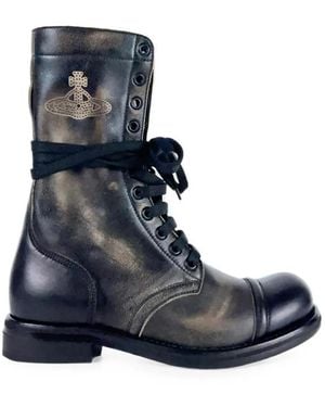 Vivienne Westwood Orb-Print Parachute Boots - Blue