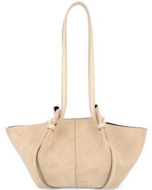 Yuzefi Large Mochi Suede Shoulder Bag - Natural