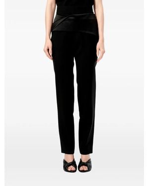 Balenciaga Satin-Trimmed Tailored Trousers - Black