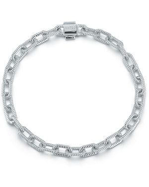 Mateo Sterling Lock Link Cable-Link Bracelet - White