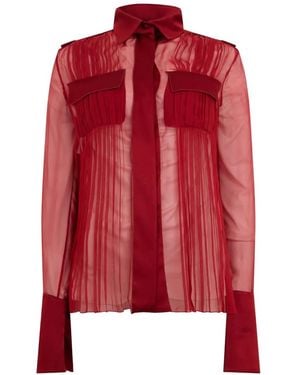 Alberta Ferretti Bluse Mit Transparentem Finish - Rot
