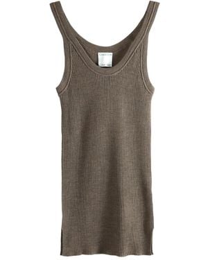 Calvin Klein Ribbed Scoop-Neck Tank Top - Brown