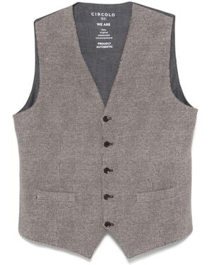 Circolo 1901 Checked Cotton-Blend Waistcoat - Grey