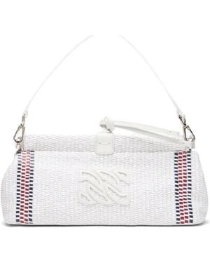 Casadei Amalfi Woven Shoulder Bag - White
