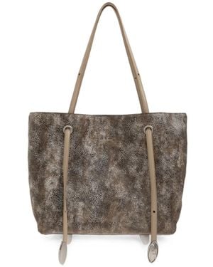 DIESEL D-Rop Cracked-Effect Tote Bag - Gray