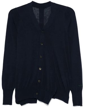 Yohji Yamamoto Vネック カーディガン - ブルー