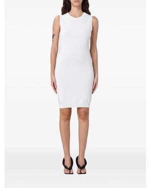 Emporio Armani Jacquard-Knit Sleeveless Mini Dress - White