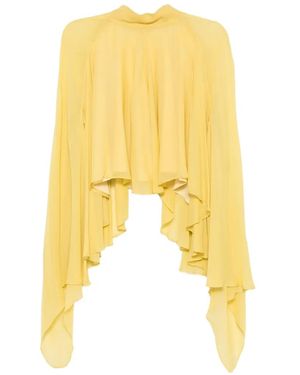 De La Vali Mia Draped High-Neck Top - Yellow