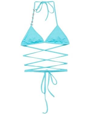Loewe Gewikkelde Bikinitop Met Logobedel - Blauw