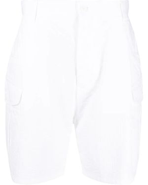 Giorgio Armani Seersucker Cargo Shorts - White