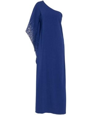 Marchesa Sequin-Embellished One-Shoulder Gown - Blue