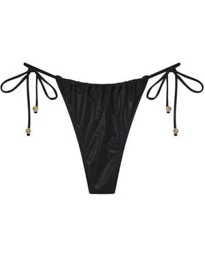 GOD SAVES QUEENS La Brisa Pearl-Embellished Bikini Bottom - Natural