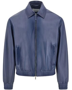 Ferragamo Leather Jacket - Blue