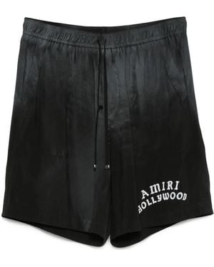 Amiri Zwembroek Met Geborduurd Logo - Zwart