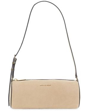 MICHAEL Michael Kors Izzy Logo-Plaque Leather Shoulder Bag - Natural