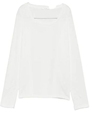 The Row Kalto Long-Sleeve Scoop-Neck T-Shirt - White