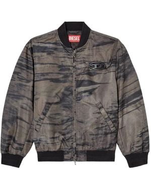 DIESEL Bomberjacke mit abstraktem Print - Grau
