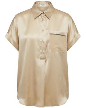 Brunello Cucinelli Bluse Mit Monili-Kette - Natur