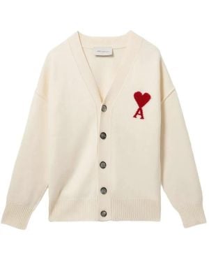 Ami Paris Ami De Coeur Cardigan - White