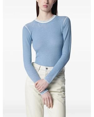 6397 Pullover mit Rundhalsausschnitt - Blau