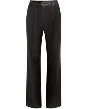KARL LAGERFELD Leather Logo Trousers - Black