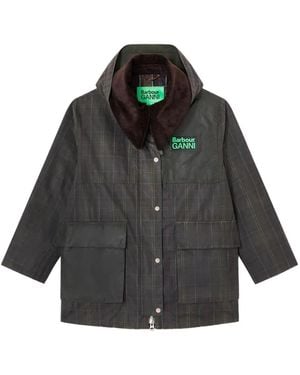 Ganni X Barbour Waxed Jacket - Grey