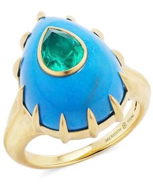 Meredith Young 18K Emerald Futuristic Ring - Blue