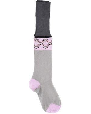 Prada Calcetines Con Puños Decorativos - Blanco