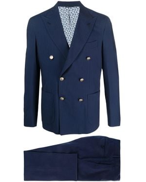 GABO Napoli Double-Breasted Suit Set - Blue