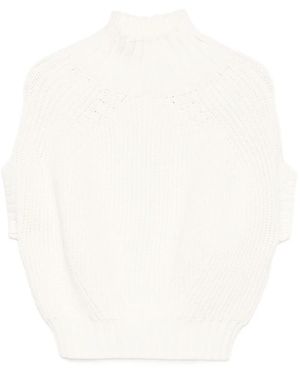 Sportmax Balloon モックネック ニットトップ - ホワイト
