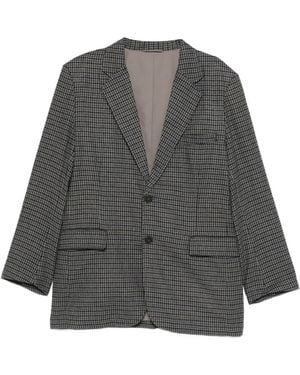 Universal Works Blazer Boston con motivo pied de poule - Gris