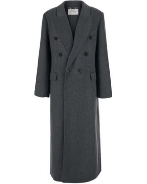 Victoria Beckham Abrigo Con Doble Botonadura - Negro
