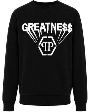 Philipp Plein Sudadera Greatness De Tejido Polar - Negro