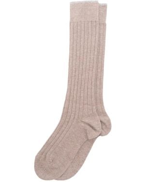 Brunello Cucinelli Ribbed Knee-High Socks - Gray