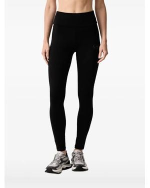 EA7 Logo-Print Leggings - Black