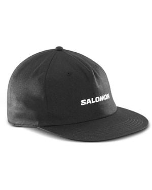 Salomon Logo-Embroidered Flat-Peak Cap - Black