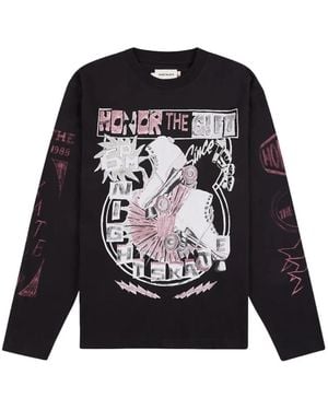Honor The Gift Night Skate Long-Sleeve Graphic-Print T-Shirt - Black