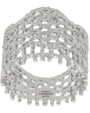 Aurelie Bidermann 18Kt Vintage Lace Diamond Ring - White