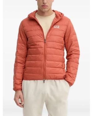 EA7 Hooded Quilted Jacket - Red