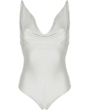 Lenny Niemeyer カウルネック メタリック水着 - ホワイト