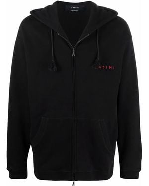 Qasimi Sudadera Con Capucha Y Bordado De Eslogan - Negro