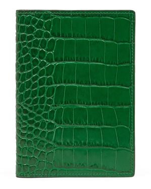 Smythson Leather Passport Holder - Green